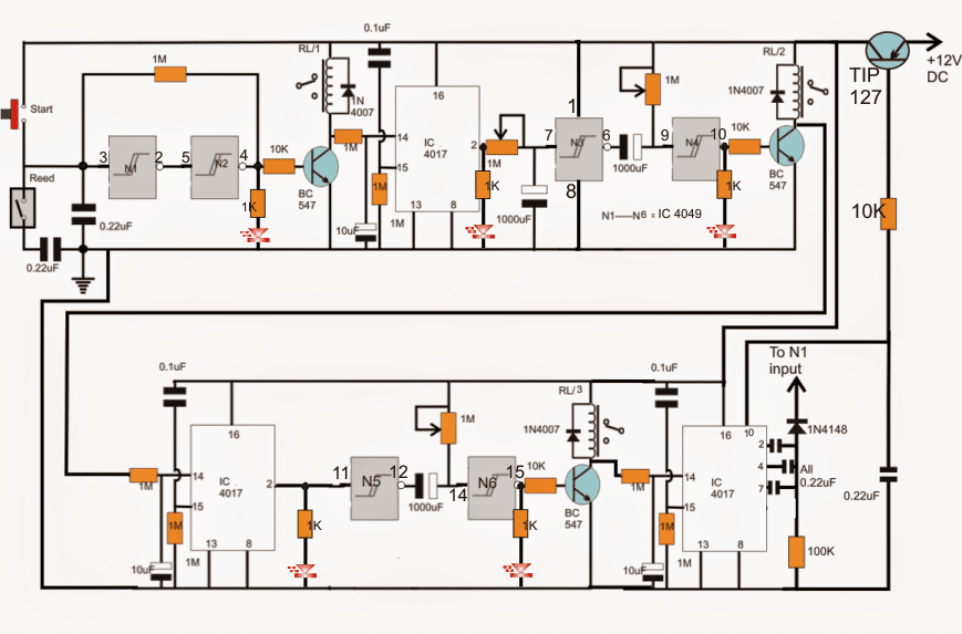Контур контроллера заполнения / слива воды промышленного резервуара