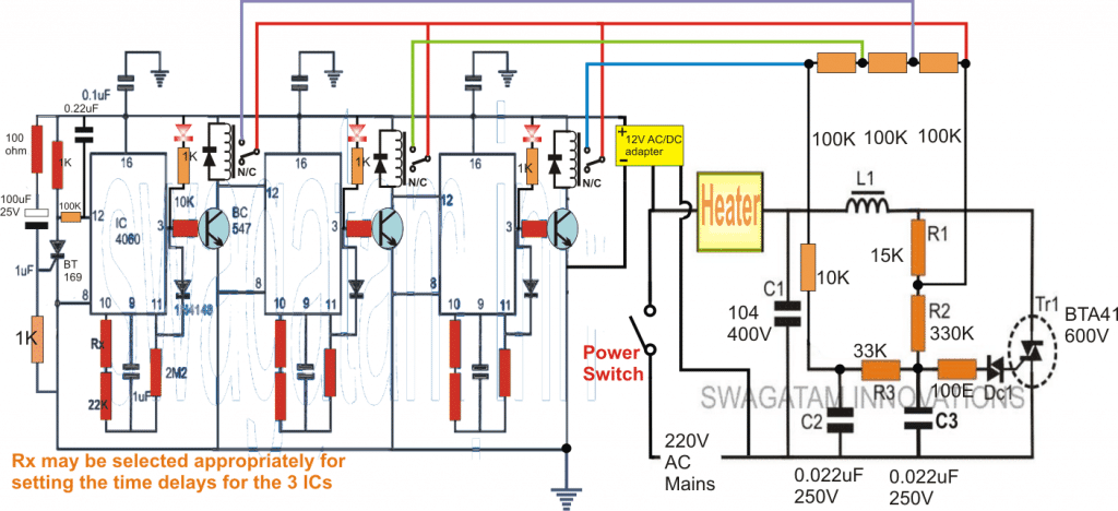 Circuitul controlerului de temperatură al cuptorului