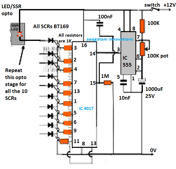 Circuit de commutació de tancament seqüencial de 10 etapes