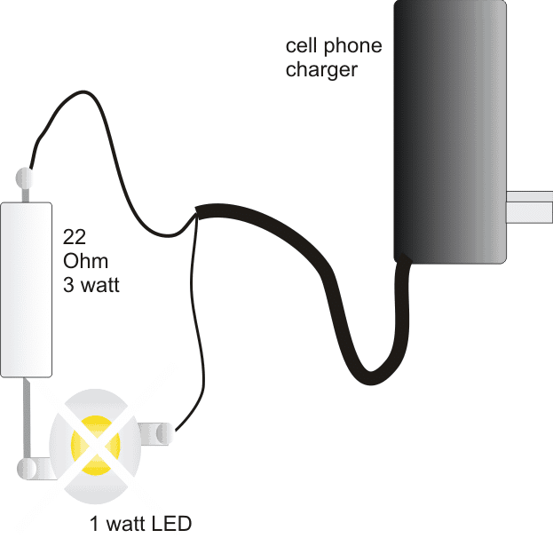 Hur man lyser 1 watts lysdioder med mobiltelefonladdare