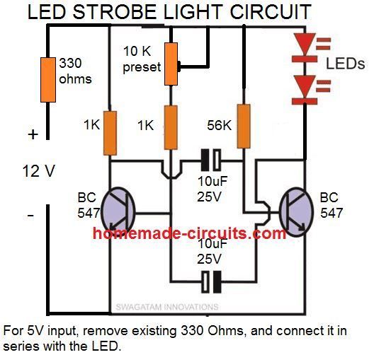 Kako narediti katero koli svetlobo strobo svetlobo z uporabo samo dveh tranzistorjev