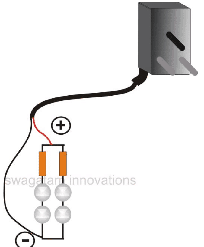 صنع مصباح LED باستخدام شاحن الهاتف المحمول