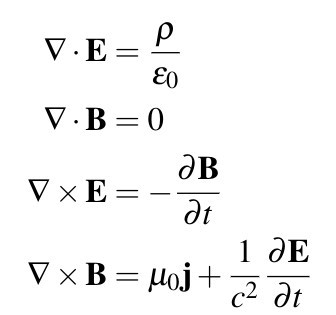 マクスウェルの方程式：ガウスの法則、ファラデーの法則、アンペールの法則