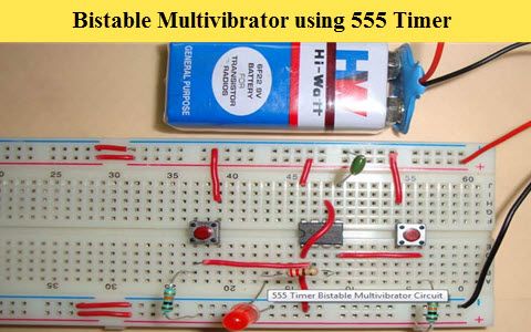 Bistabil multivibrator ved hjælp af 555 timer