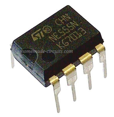 Pinagem IC 555, circuitos astáveis, monoestáveis ​​e biestáveis ​​com fórmulas exploradas