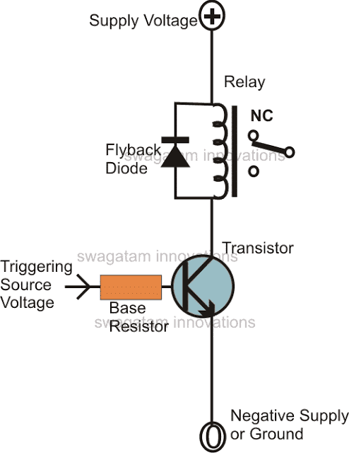 Circuit de pilote de relais à transistor avec formule et calculs