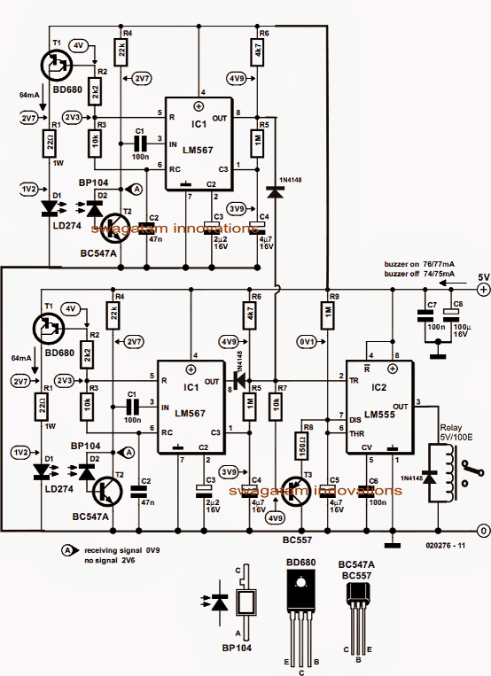 Circuito controlador de lâmpada de escada infravermelha