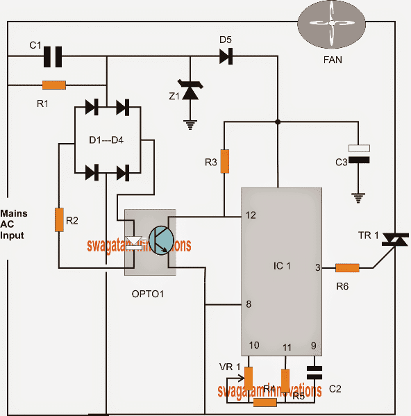 Obvod regulovaného ventilátora PWM