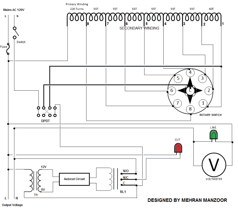 Circuito regulador de tensão automática (AVR)