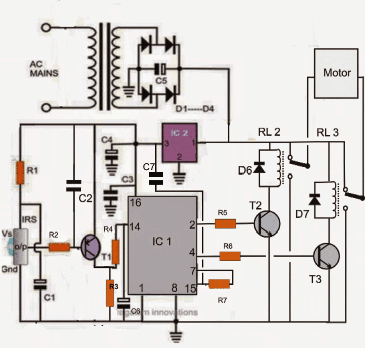 Infravörös (IR) motor távvezérlő áramköre