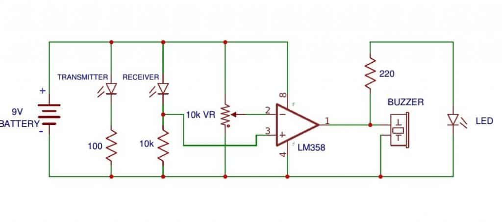 Hoe een IR-fotodiodesensor in een circuit te verbinden