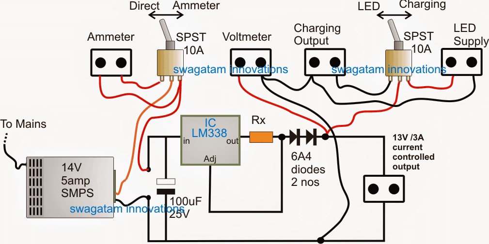 Circuito di alimentazione dello zaino a LED 12V