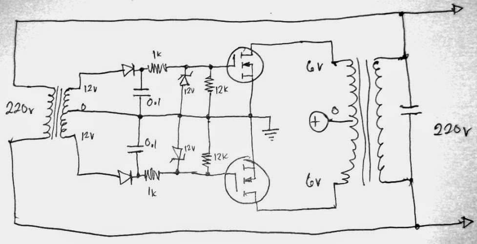 Grid-tie inverter (GTI) kredsløb ved hjælp af SCR