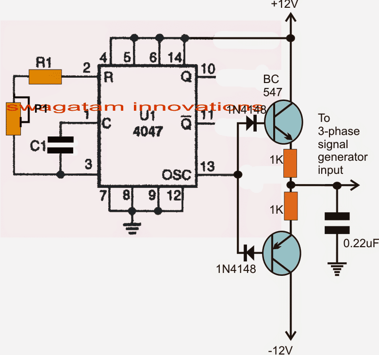 Einfache 3-Phasen-Wechselrichterschaltung