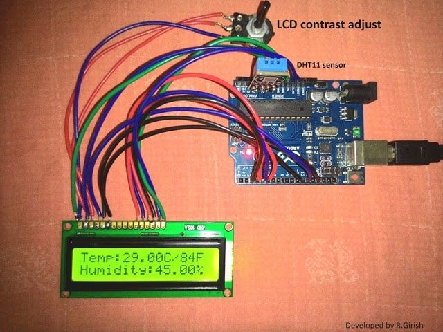 Lag denne digitale temperatur-, fuktighetsmålerkretsen ved hjelp av Arduino
