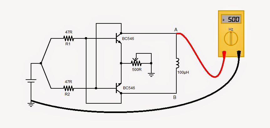 Circuit d'inductance simple de 1,5 V