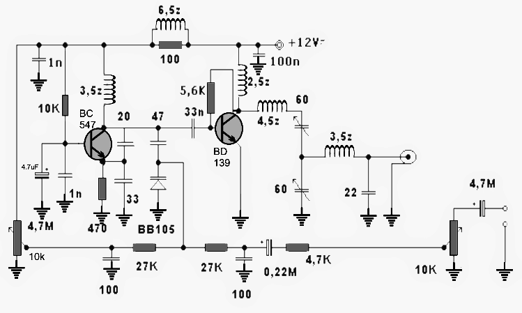 Circuit d'émetteur de 1,5 watt