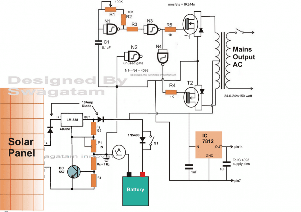 Come realizzare un semplice circuito inverter solare