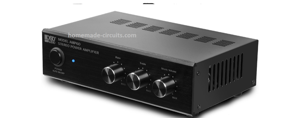 5 Watt Stereo Amplifier Circuit na may Mga Bass Treble Control