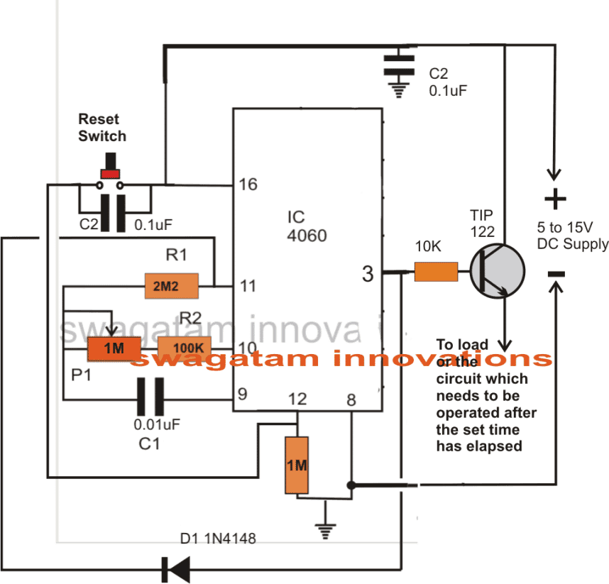 Circuit de temporitzador industrial ajustable senzill