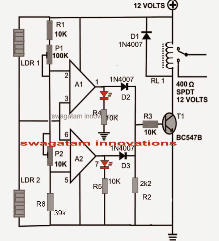 Circuit d’alarma senzill del detector de moviment LDR