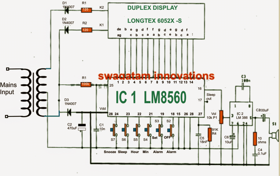 LM8650 IC सर्किट का उपयोग करके सरल डिजिटल घड़ी