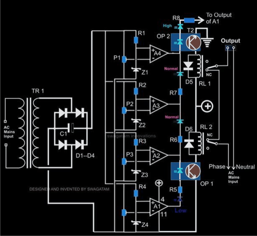 3 circuits de coupure haute et basse tension 220V testés utilisant IC 324 et transistors