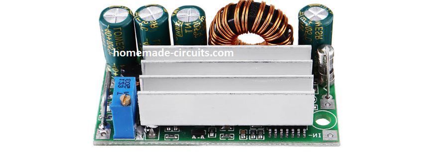 Circuit convertidor de CC a CC de gran potència: variable de 12 V a 30 V
