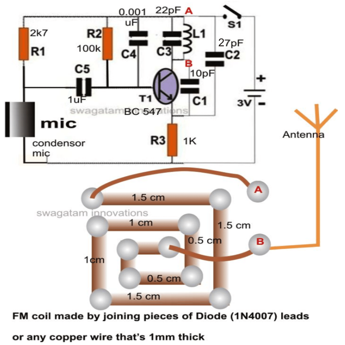FM belaidžio mikrofono grandinė - išsami informacija apie konstrukciją
